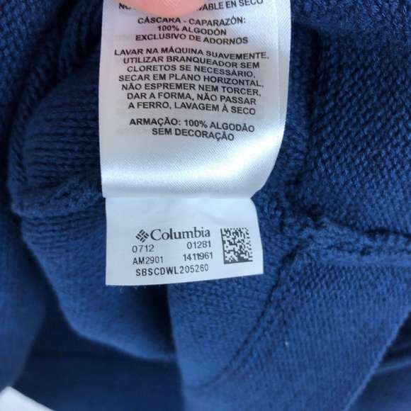 Columbia Mens Large Navy Blue Cable Knit - Picture 3 of 7